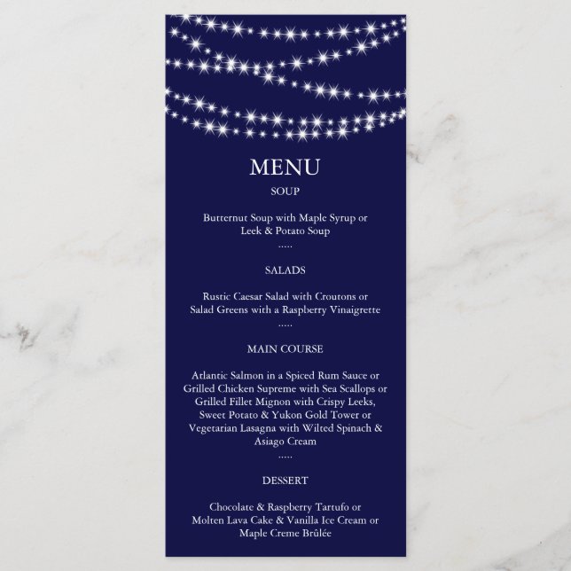 Um Menu Luzes Brilhantes (marinho) (Frente)