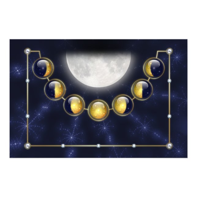 Um mês na vida do Impressão de fotografia da lua (Frente)