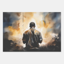 Um Momento de Fé: Homem Negro na Oração