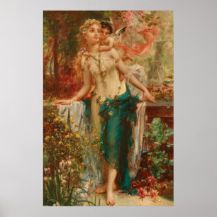 Um momento de tenda por Hans Zatzka - poster
