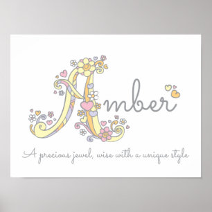 Um monograma de arte Amber dá nome a poster