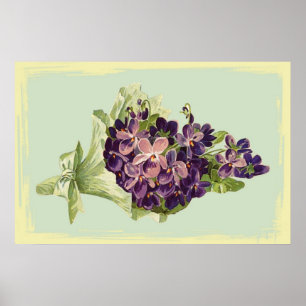 Um monte de flores roxas Poster