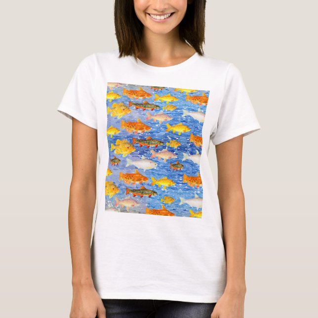 Um monte de peixes no mar T-Shirt (Frente)