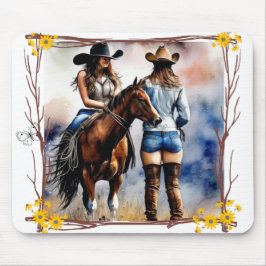 Um mouse pad de cavalo feminino