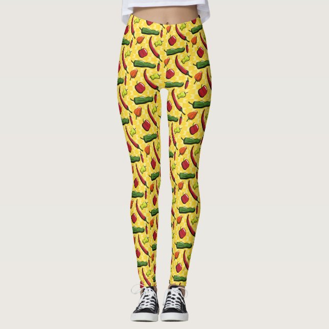 Um mundo de leggings de pimentões chili (Frente)