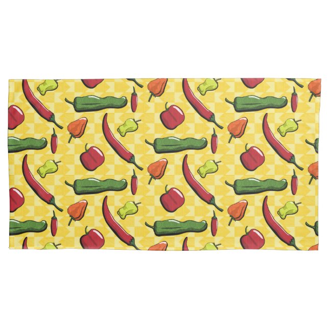 Um Mundo de Pimentos Chili Pillowcase (Frente)