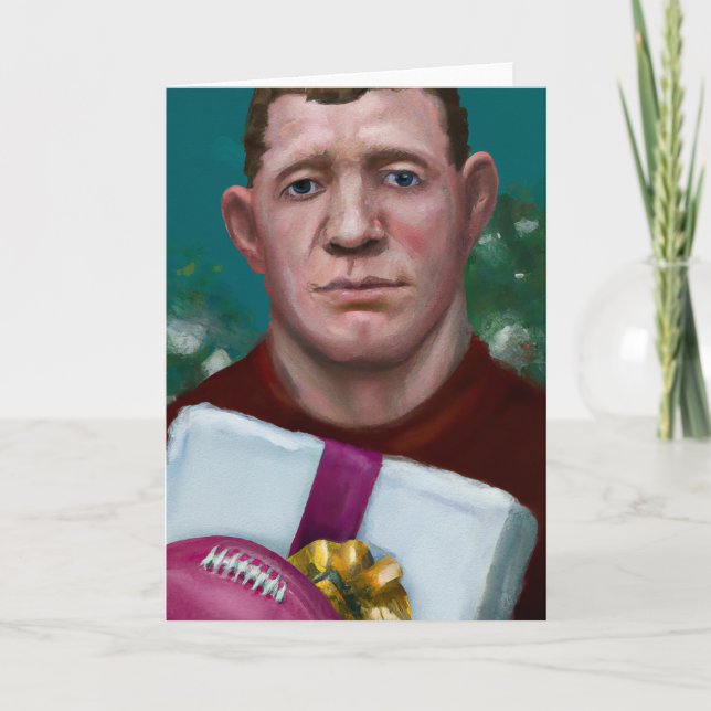 Um Natal de Rugby - Cartão Saudável de Rugby (Frente)