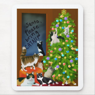 Um Natal Mousepad do gato do gatinho