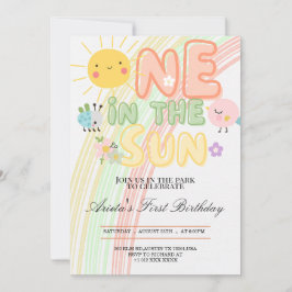 um no Convite de Aniversário de Um Ano ao Sol