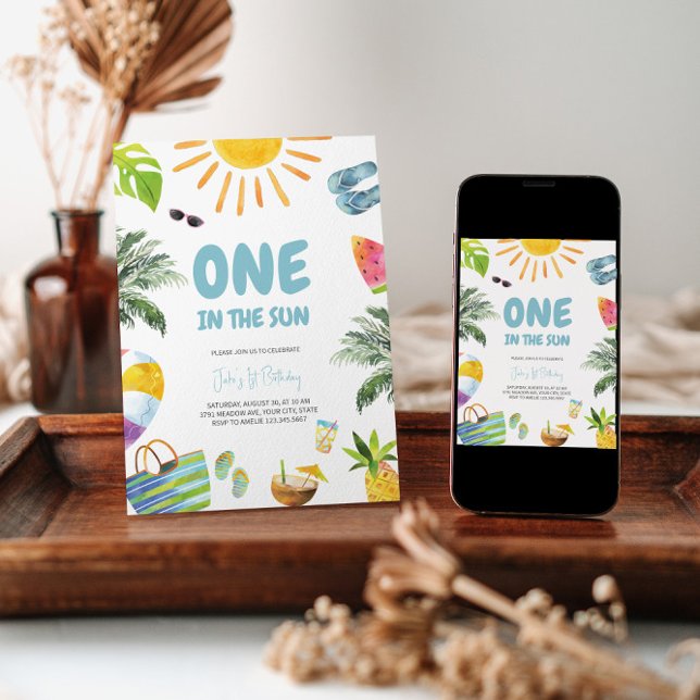 Um no Convite de Aniversário do Partido da Piscina (Criador carregado)