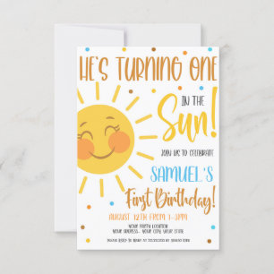 Um no Convite de aniversário do Sol