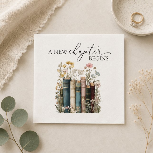 Um Novo Capítulo Começa Guardanapos para Chá de No (new chapter begins bridal shower napkins
)