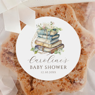 Um Novo Capítulo Começa Livros Baby Shower Adesivo