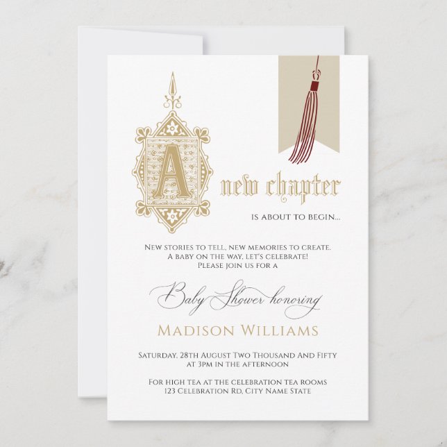 Um novo convite para Chás de fraldas de capítulo (Frente)