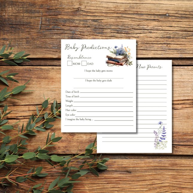 Um novo livro de capítulos sobre conselhos sobre p (A new chapter story book baby games baby predictions and advice for the new parents card)