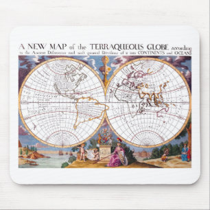 Um Novo Mapa Do Terraqueous Globe Mousepad