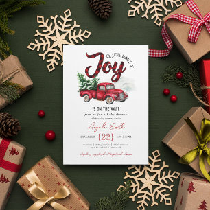 Um Pacote de Alegria Xadrez Vermelha Convite para