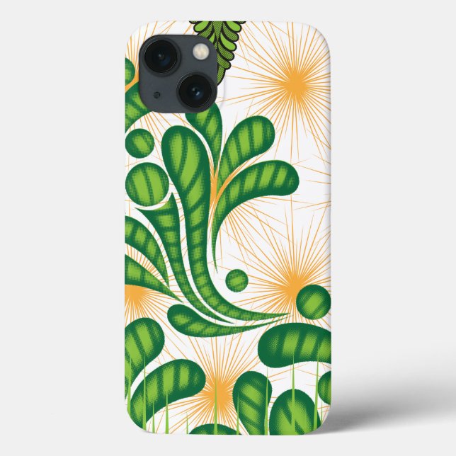 Um padrão artístico verde e dourado representando  (Verso)