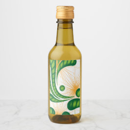 Um padrão artístico verde e dourado representando 