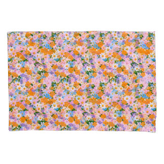 Um padrão contínuo de flores coloridas