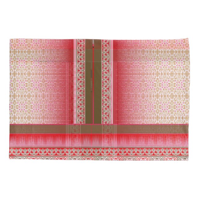 um padrão de pontos cruzados com fundo vermelho (Verso)