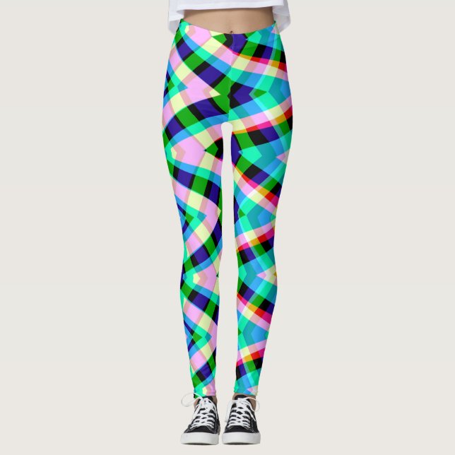 Um padrão de xadrez "Ratti_Creative_Arts" Leggings (Frente)