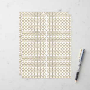 um padrão geométrico branco e dourado