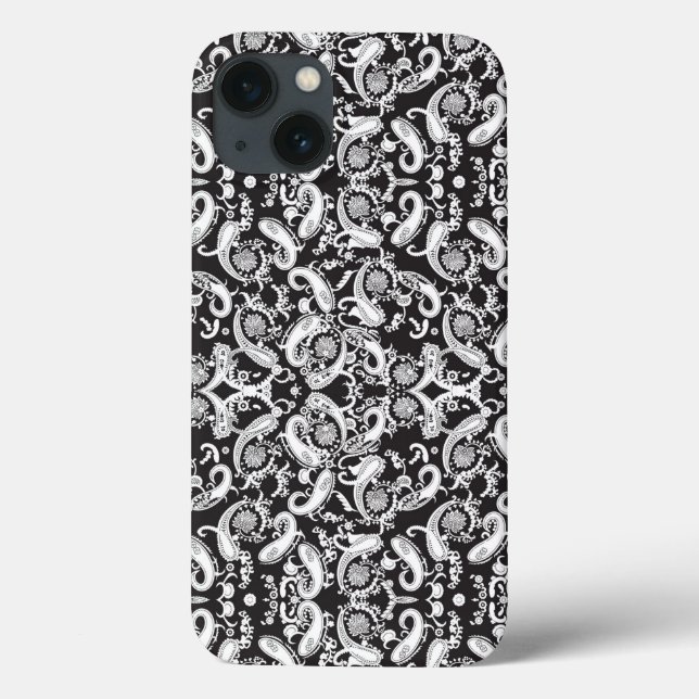 um padrão paisley preto e branco (Verso)