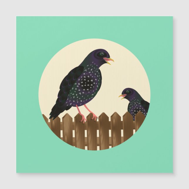 Um pássaro do jardim comum assado em uma cerca (Frente)