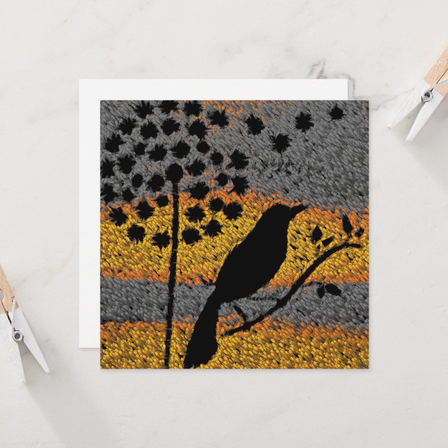 Um pássaro entre a placa de penas (Frente/Verso In Situ)