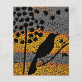 Um pássaro na folha de papel das penas