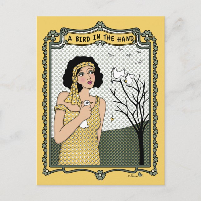 Um pássaro no cartão postal (Frente)