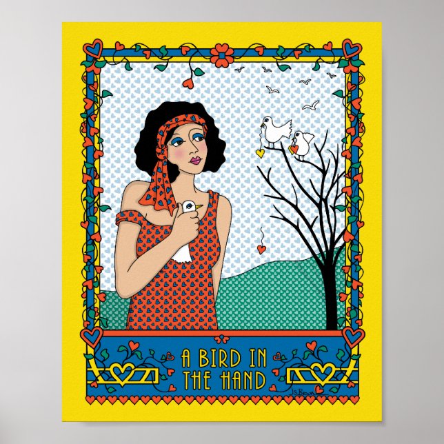 Um pássaro no Poster Hand_B_8x10 (Frente)