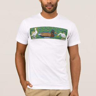 um pato entre o t-shirt de dois gooses