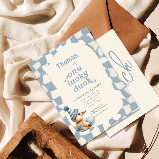 "Um Pato Sortudo" 1rua Primeiro Convite de Anivers (Criador carregado)