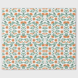 Um pedaço de papel de embrulho com um padrão flora