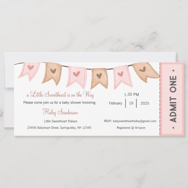 Um Pequeno Amor está a Caminho do Convite (Frente)