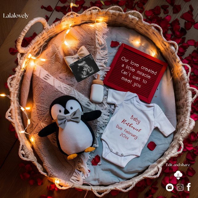 Um pequeno anúncio de gravidez com amor de pinguim (Criador carregado)
