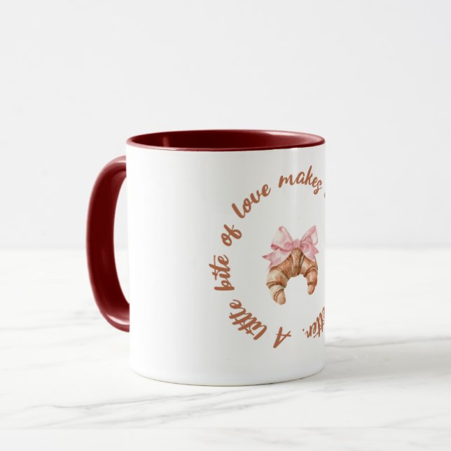 Um Pequeno Bocado de Amor | Caneca Feminina Fofa (Frente Esquerda)