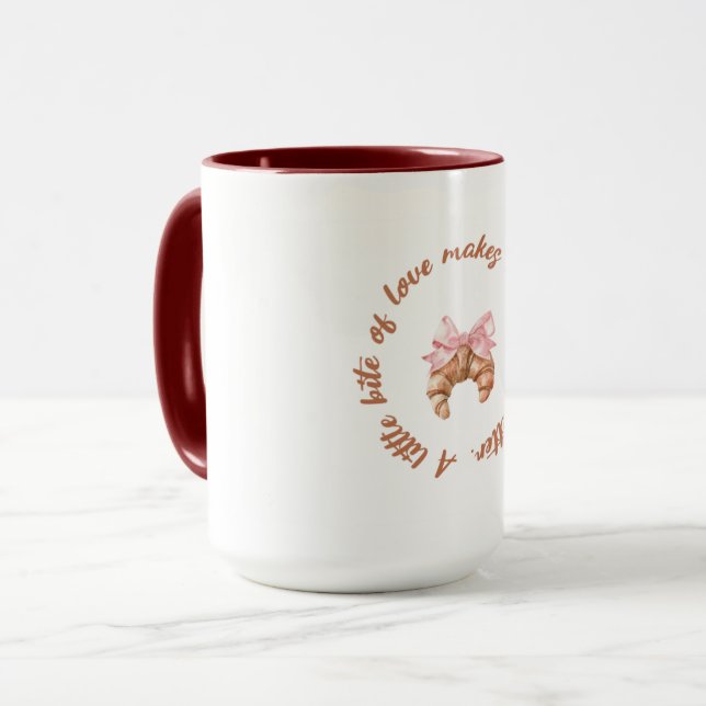Um Pequeno Bocado de Amor | Caneca Fofo Feminina  (Frente Esquerda)