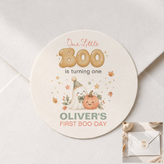 Um Pequeno Boo Aniversário de 1 Ano Adesivo Redond