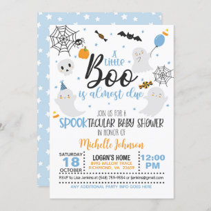 Um Pequeno Boo é quase um convite devido - Azul/Wh