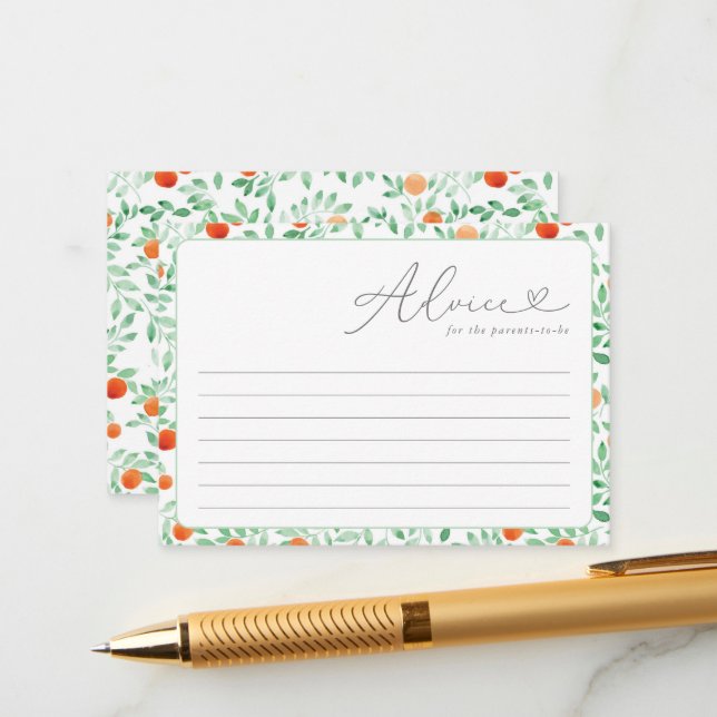 Um Pequeno Cartão de Aconselhamento para Chás de f (Frente/Verso In Situ)