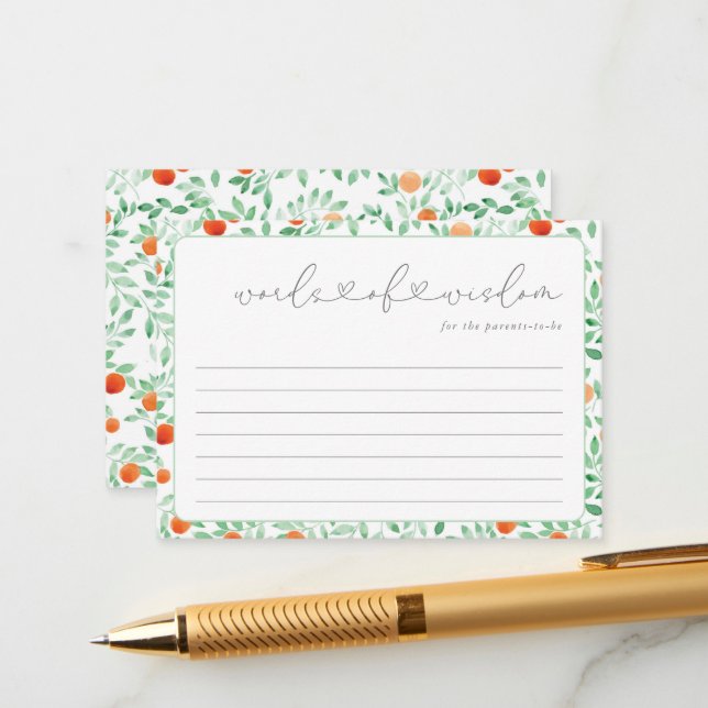 Um Pequeno Cartão de Aconselhamento para Chás de f (Frente/Verso In Situ)