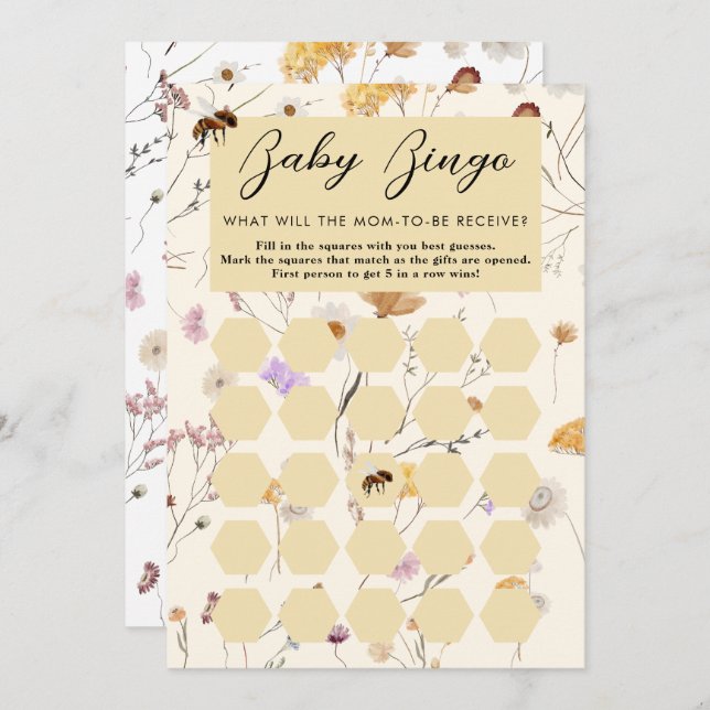 Um Pequeno Cartão De Bebê Chá de fraldas De Mel (Frente/Verso)