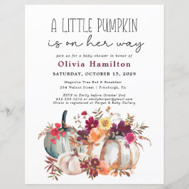 Um Pequeno Chá de fraldas Floral De Abóbora