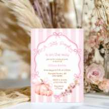 Um Pequeno Convite De Chá de fraldas Rosa De Abóbo