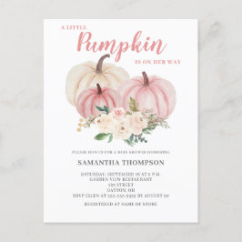 Um Pequeno Convite De Chá de fraldas Rosa De Pumpk