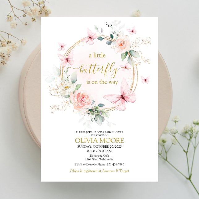 Um pequeno convite para chá de fraldas de borbolet (Criador carregado)