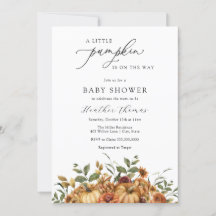 Um pequeno convite para Chás de fraldas de abóbora